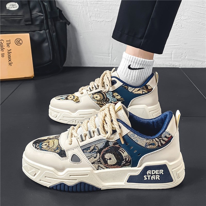 Men'S Shoes Autumn Casual Design Niche Board Shoes Youth Sports Thick Sole Increased Canvas Trendy Shoes - Image 2