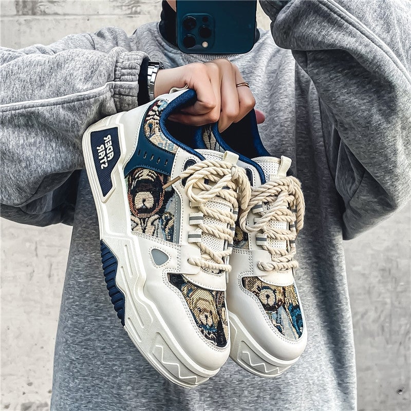 Men'S Shoes Autumn Casual Design Niche Board Shoes Youth Sports Thick Sole Increased Canvas Trendy Shoes - Image 3