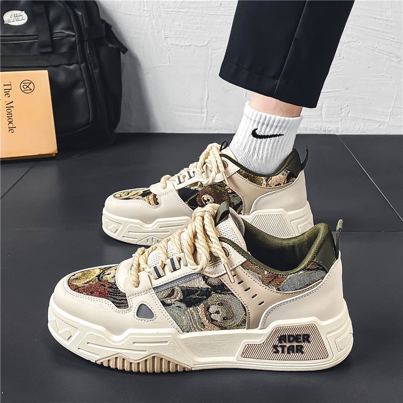 Men'S Shoes Autumn Casual Design Niche Board Shoes Youth Sports Thick Sole Increased Canvas Trendy Shoes - Image 4