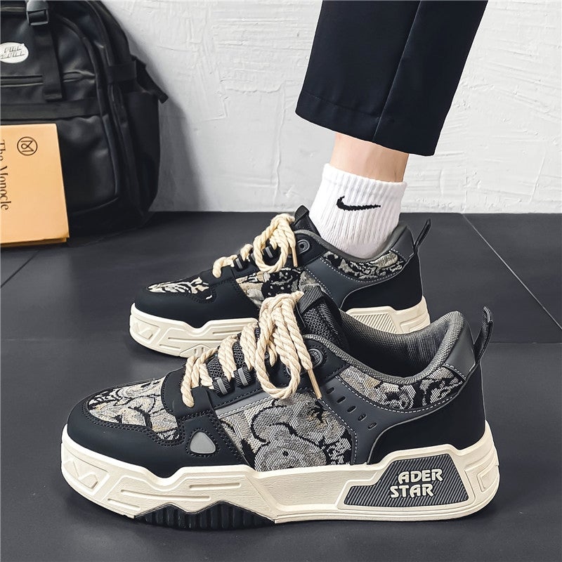 Men'S Shoes Autumn Casual Design Niche Board Shoes Youth Sports Thick Sole Increased Canvas Trendy Shoes - Image 5