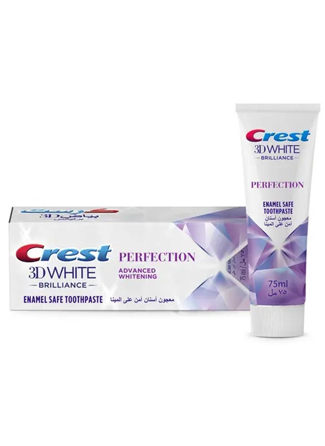 Crest White Brilliance Perfection Whitening Toothpaste, Safe On Enamel 75ml  - Image 2