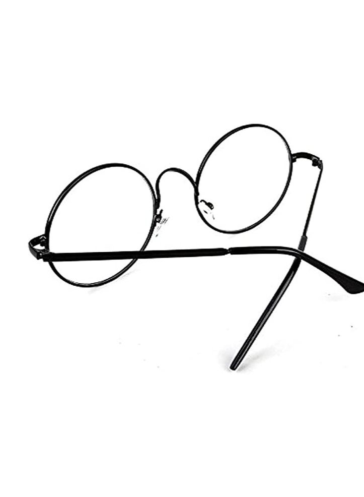 أوريتي نظارات شمسية ORiTi Vintage دائرية معدنية بالكامل بتصميم Prince، عدسات شفافة، إطارات Nerd  - Image 1