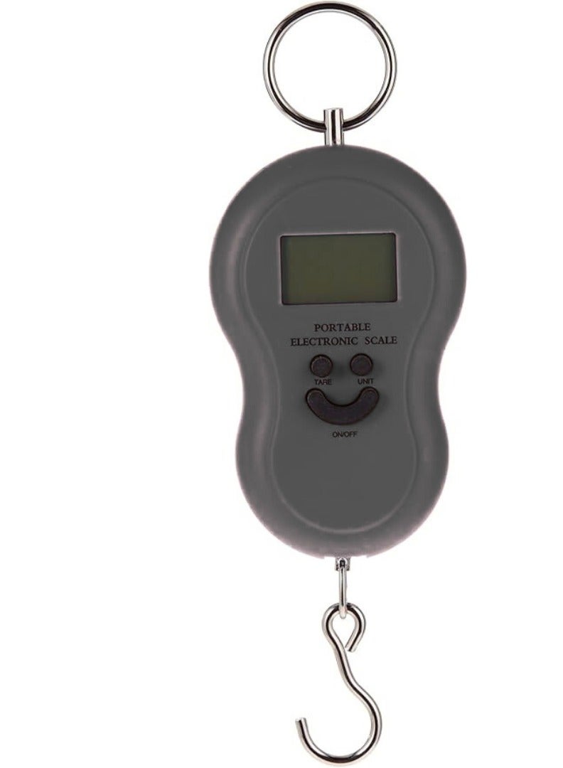 Portable Digital Hanging Scale 30kg – Black, LCD Display, Cartoon Smile Design - Image 1