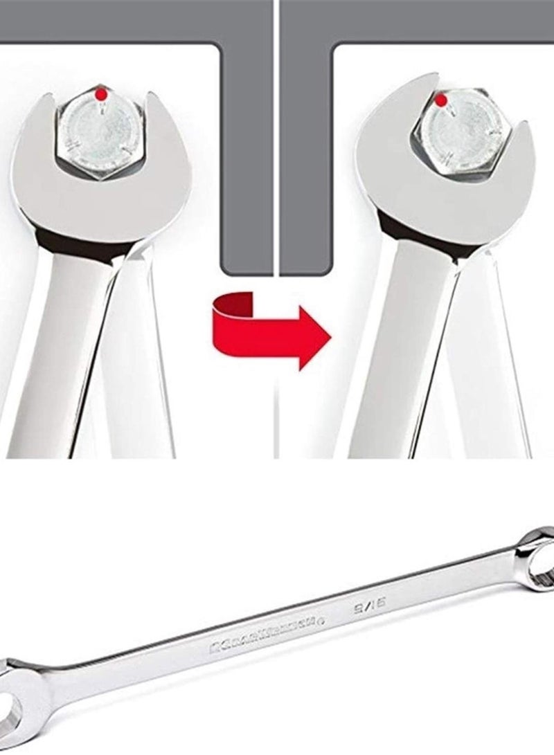 GGOOT Hardware Tool 6/8/10/12 Pcs Ratchet Wrench Set Adjustable Gears Spanner Universal Torx Key Double Head Combination Hand Tools (Color : 10PCS)  - Image 5