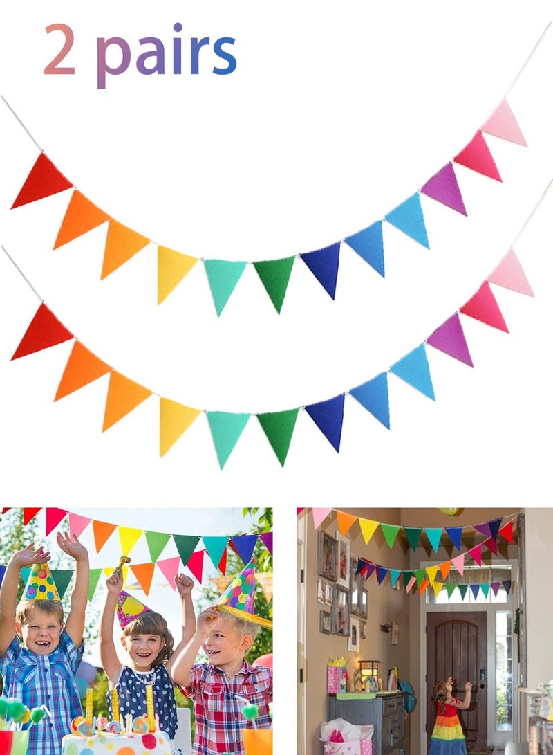 Amscan 2-PCS Colorful Triangle Banners for Children’s Day, Anniversary, and Party Decorations, Perfect for Birthdays, Festivals, Outdoor Events, and Family Gatherings,Birthday parties，School decoration - Image 1