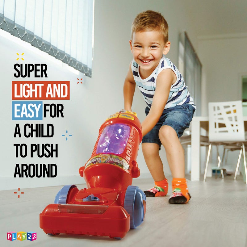 Play22 Kids Vacuum Cleaner Toy for Toddler with Lights & Sounds Effects & Ball-Popping Action - Pretend Play Toy Vacuum Cleaner for Toddler Best Gift for Boys and Girls, No Suction! Original - Image 3