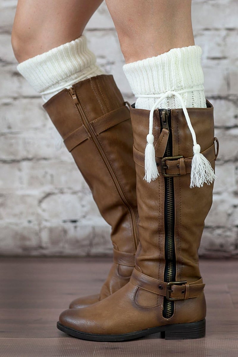 Modern Boho The Original Button Boot Socks with Lace Trim Boutique Socks - Image 3