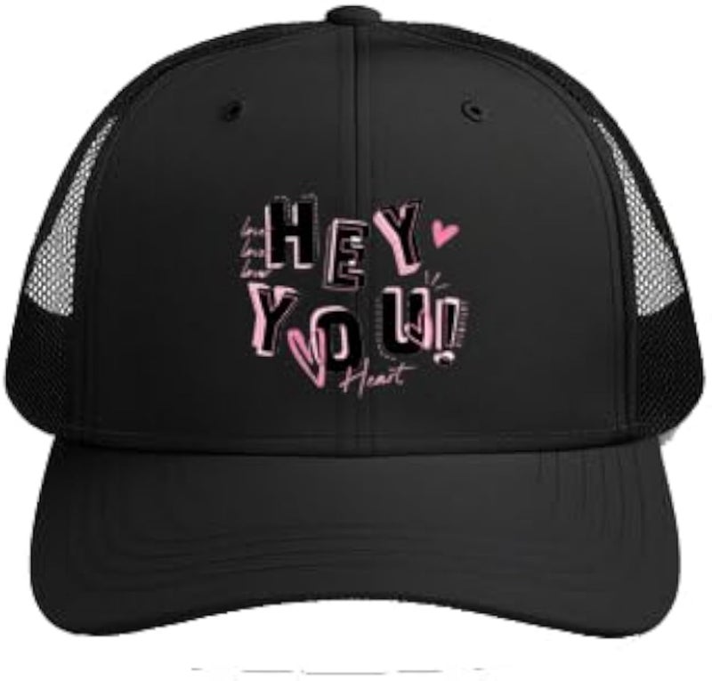HEY YOU Plain unisex baseball cap Black