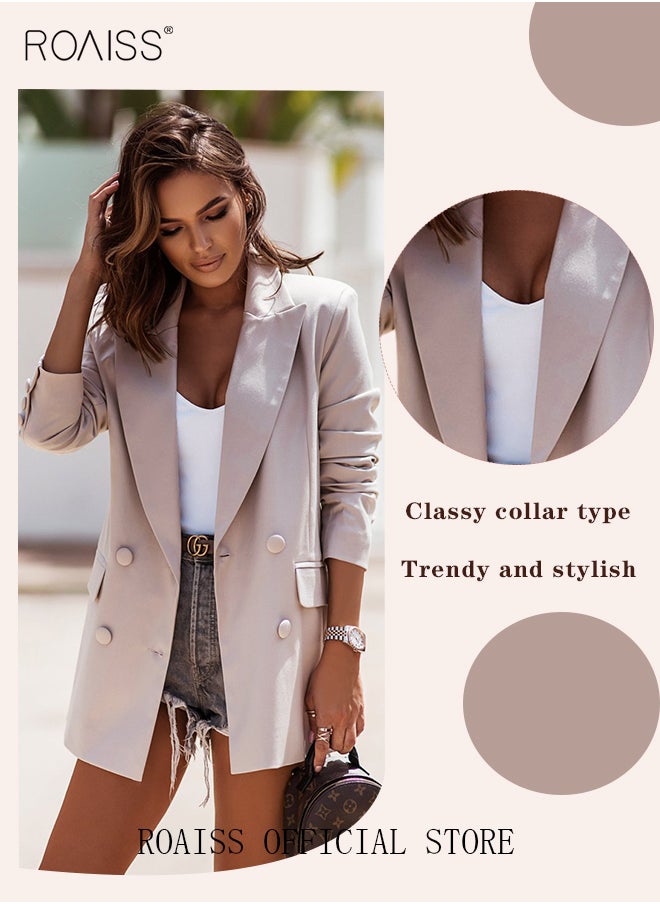 Women'S Casual Business Blazer Fashion Casual Solid Color Office Coat Classic Lapel Button Open Placket Coat - pzsku/ZC729282A8F03BAE83E95Z/45/_/1708937239/140f6e9d-497e-4da6-a14c-cec620dafee6