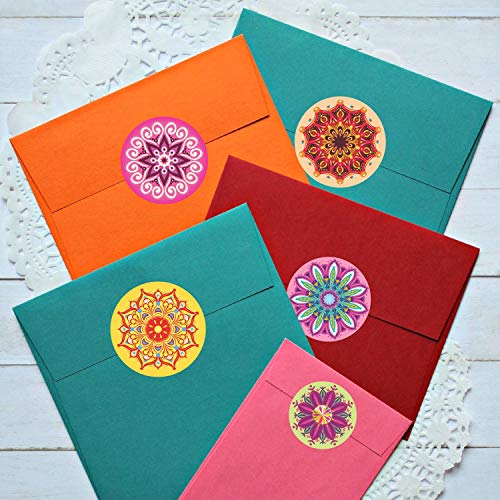 PARTH IMPEX Mandala Stickers Seals Labels - (Pack of 120) 2" Large Round Decals for Wall Laptop Water Bottles Holiday Greeting Cards Gift Envelopes Boxes - Image 5