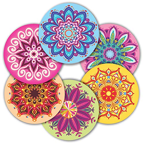 PARTH IMPEX Mandala Stickers Seals Labels - (Pack of 120) 2" Large Round Decals for Wall Laptop Water Bottles Holiday Greeting Cards Gift Envelopes Boxes - Image 1