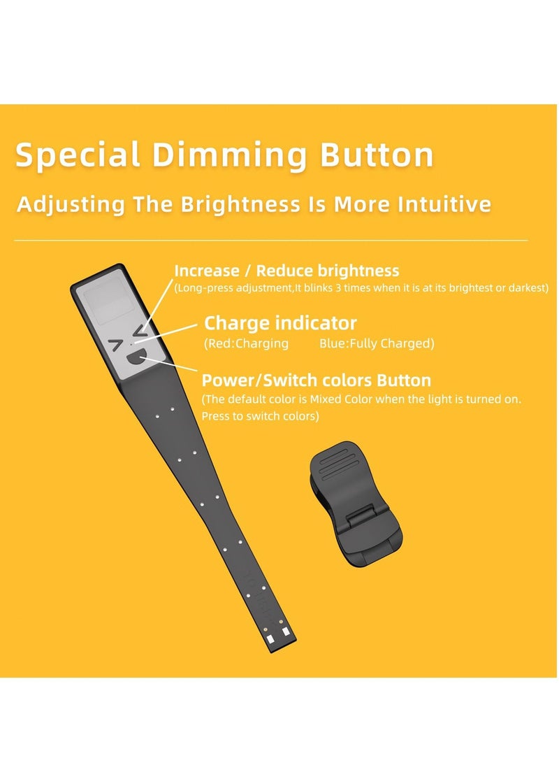 Y&D Lightweight Rechargeable 9 LED Amber Book Light, Portable Reading Lamp for Kindle, Travel,and Study,Bookmark Light with 3 Colors & Stepless Dimming - Image 2