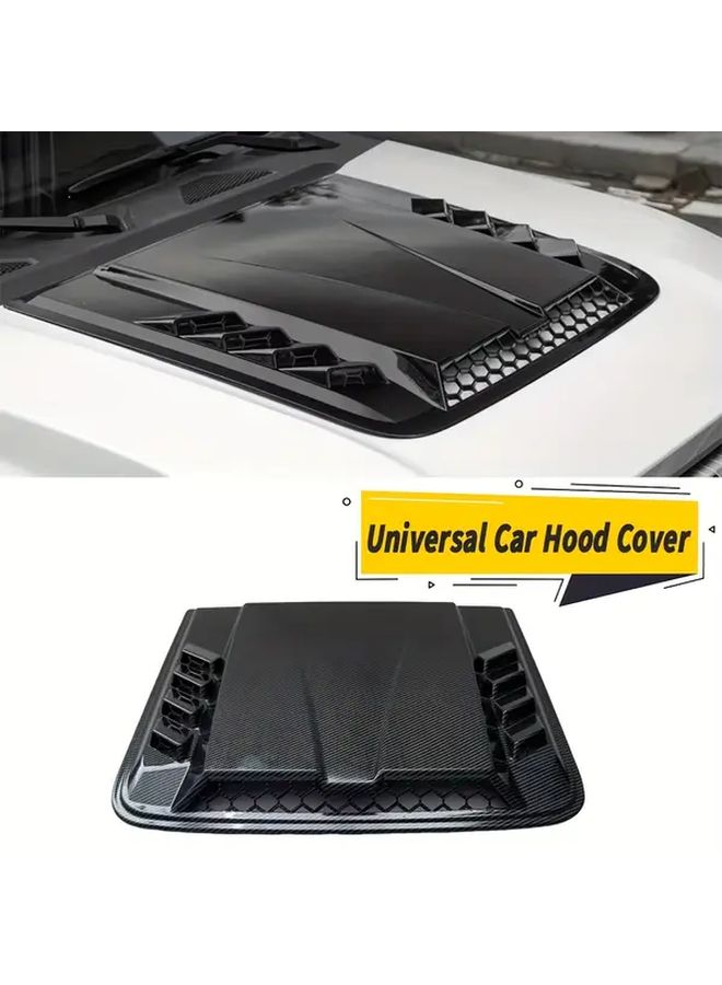1pc Car Hood Vent Cover With Air Flow Intake Slits Bright Black ABS Resin Polished Finish Fits Most Vehicles Exterior Styling - Image 4
