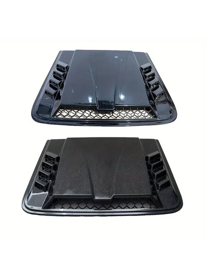 1pc Car Hood Vent Cover With Air Flow Intake Slits Bright Black ABS Resin Polished Finish Fits Most Vehicles Exterior Styling - Image 5