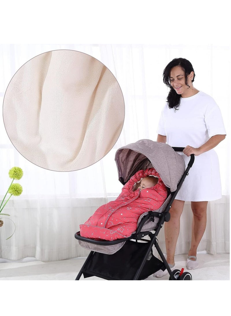 SYOSI Stroller Sleeping Bag, Stroller Footmuff, Autumn Winter Thickened Baby Sleeping Bag, Windproof and Kickproof Quilt Baby Blanket,  for Cart, Indoor Outdoor Holding 102 * 57CM for Babies 0-36 Months  - Image 4
