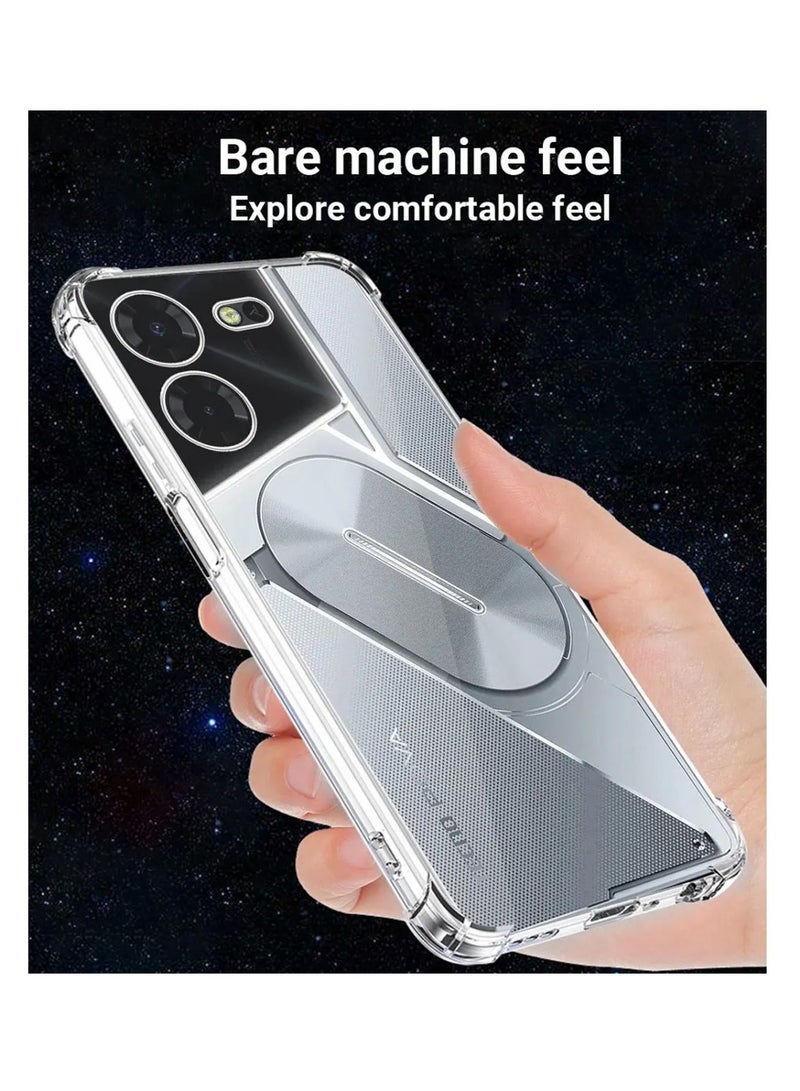 Techie Tecno Pova 5 Pro Soft TPU Bumper Corner Ultra Slim Clear Case Shockproof Anti Fingerprint Transparent Protective Back Cover - Image 3