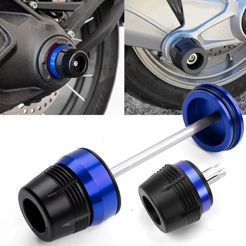 BMW R1300 GS R1300 GS1300 Rear Wheel Axle Crash Slider Protectors Combo Blue - Image 3