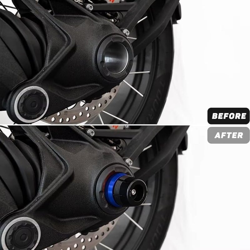 BMW R1300 GS R1300 GS1300 Rear Wheel Axle Crash Slider Protectors Combo Blue - Image 4