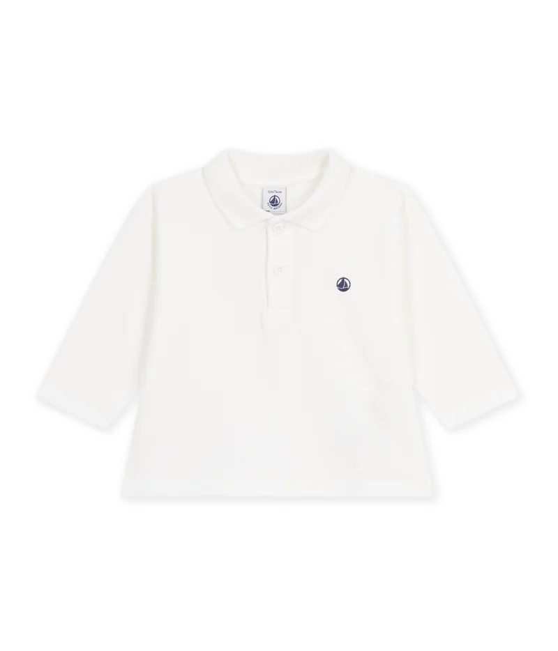 بيتي باتو Babies' Long-Sleeved Plain Cotton Polo Shirt