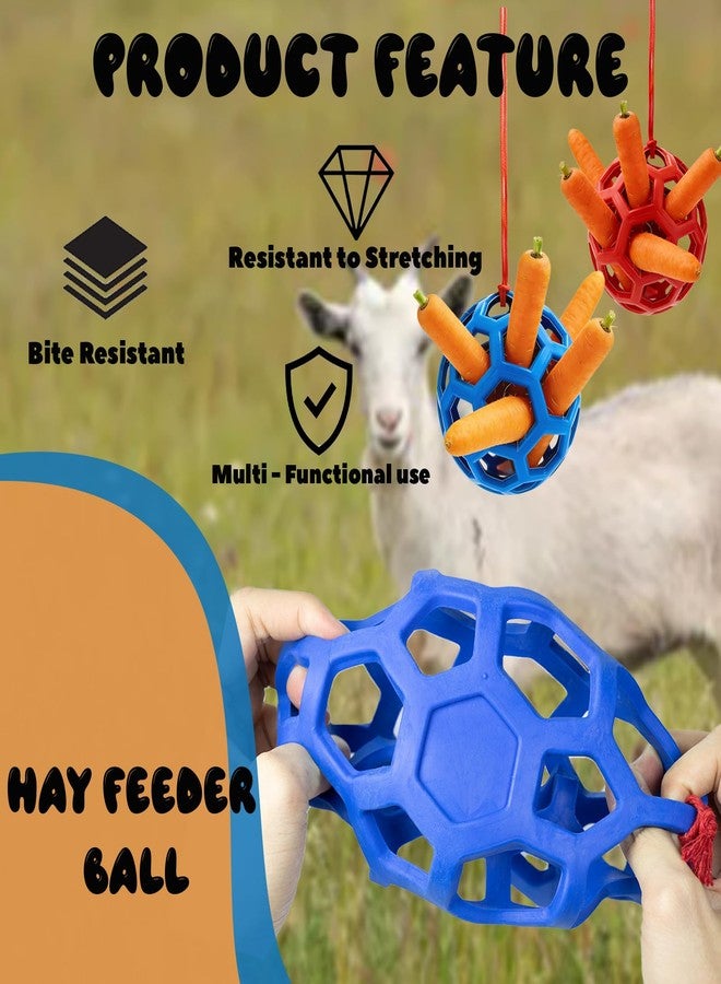 Mtuiewo 2 Pcs Novelty Hay Ball for Horses to Play with and Relieve Stress, Bright Color Hay Balls for Goats to Avoid Boredom - Image 4