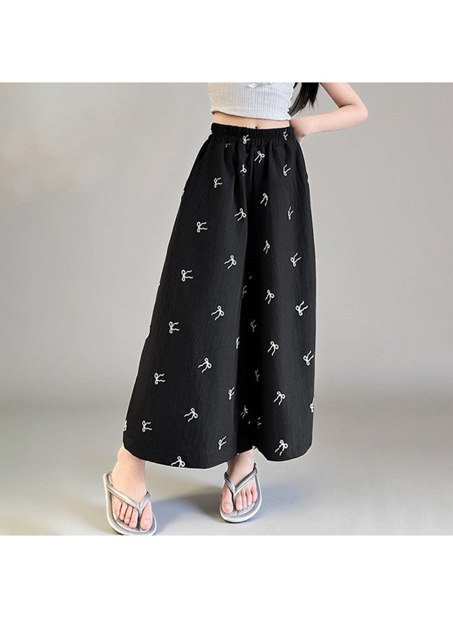 Bumblebee Girls' Pants 2025 Summer New Style Thin Mid-large Kids' Capri Culottes Fashionable Girls' Wide-leg Pants - Image 5