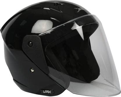 TVS Apex Fit Half Face Motorcycle Helmet, ISI Certified, Clear Visor, Black, Size M - Image 1