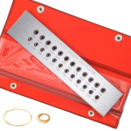 NEWTRY 2.7-5.0mm Jewelry Wire Drawplate 24 Holes Tungsten Carbide Steel Round Draw Plate, Portable Jewelry Making Tools for Manufacturing Jewelry - Image 1