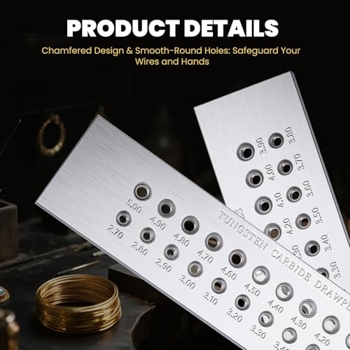 NEWTRY 2.7-5.0mm Jewelry Wire Drawplate 24 Holes Tungsten Carbide Steel Round Draw Plate, Portable Jewelry Making Tools for Manufacturing Jewelry - Image 3