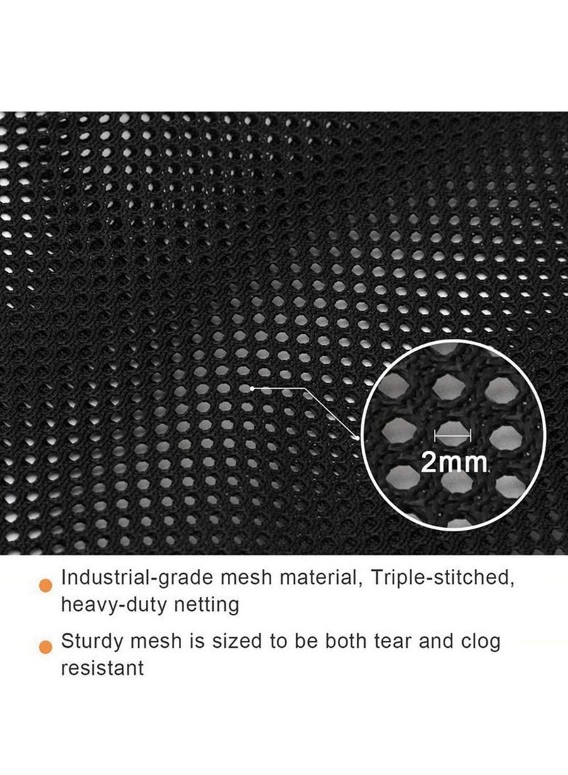 KASTWAVE "Pump Barrier Bag, 2 Pcs 12.2""x 16.1"" Pond Mesh Pump Filter Bag with Drawstring, for Pond Biofilters Aquarium Filtration and Outdoor Swimming Pool Black Media Bags " - Image 5