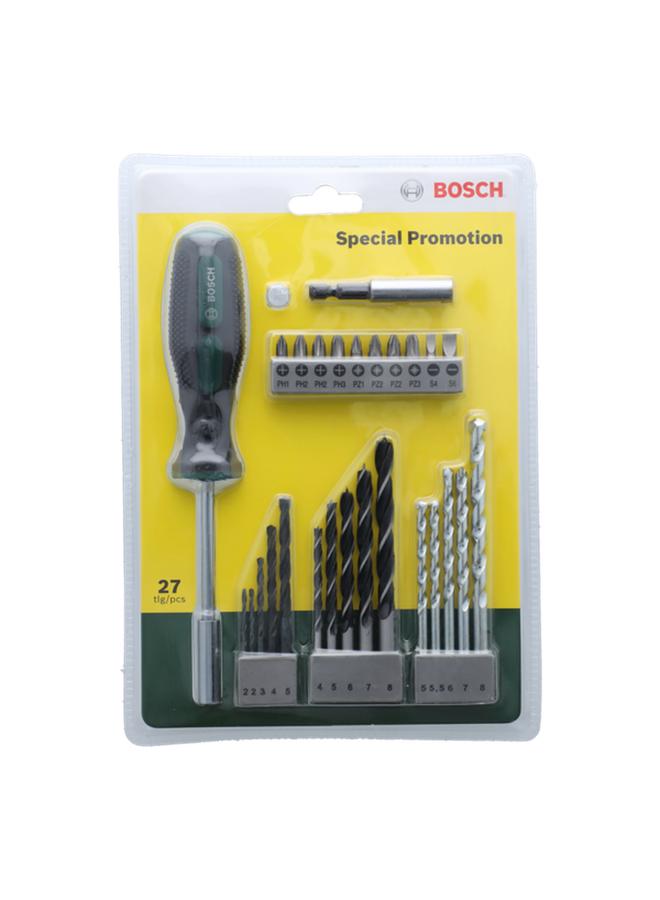 بوش طقم مفكات ومثقاب مكون من 27 قطعة متعدد الألوان JE2 607 017 201 - Image 1
