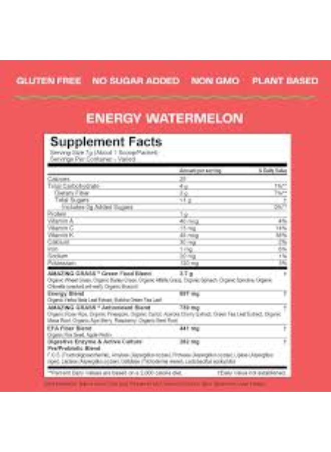 Amazing Grass, Greens Blend, Energy, Watermelon 420 g - Image 2