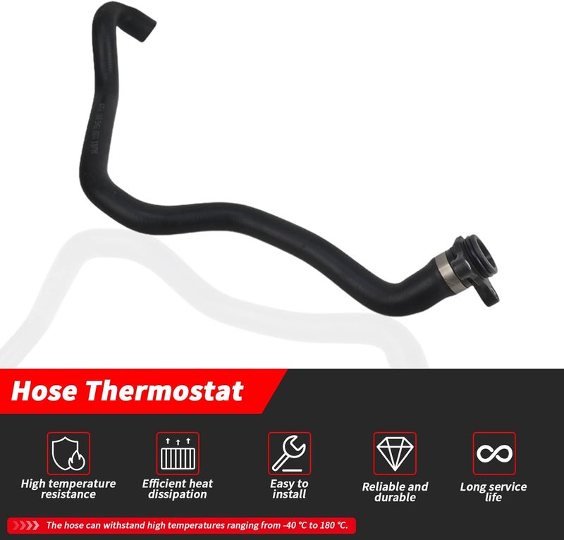 water coolant hose thermostat front engine 2002-2015 For Bmw E82 E88 128i E90 E91 325i 325xi 328i 328i xDrive 328xi, 330i, 330xi, Z4, Replacement # 11537545890 - Image 2