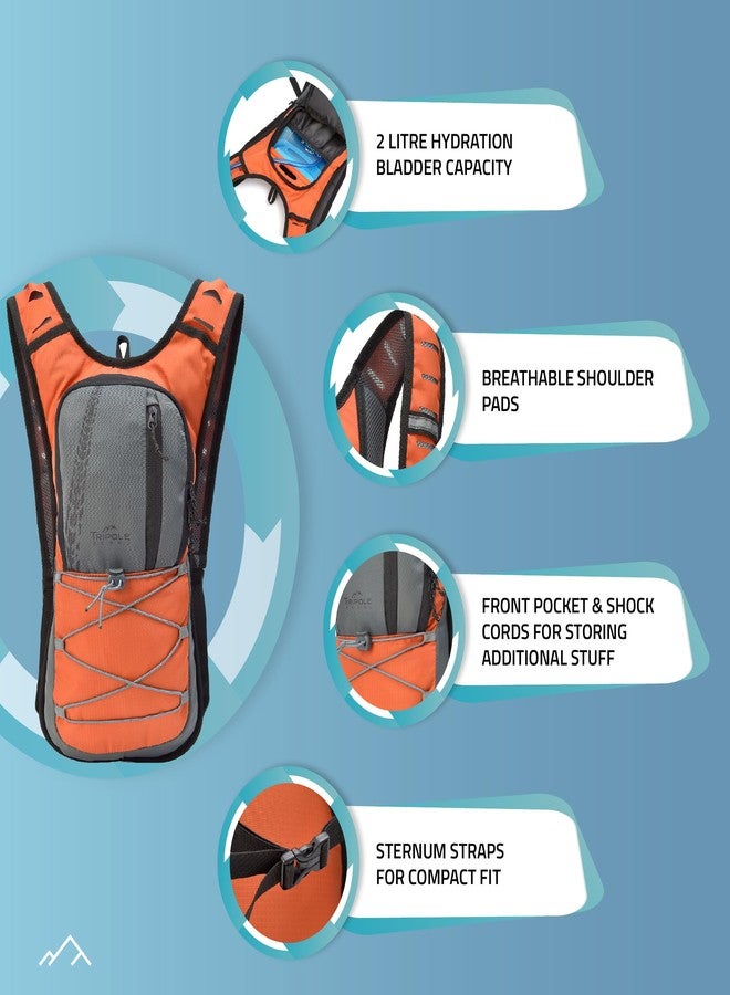 Tripole Hydration Backpacks for Cycling and Trail Running | Without Bladder (Orange) - Image 2