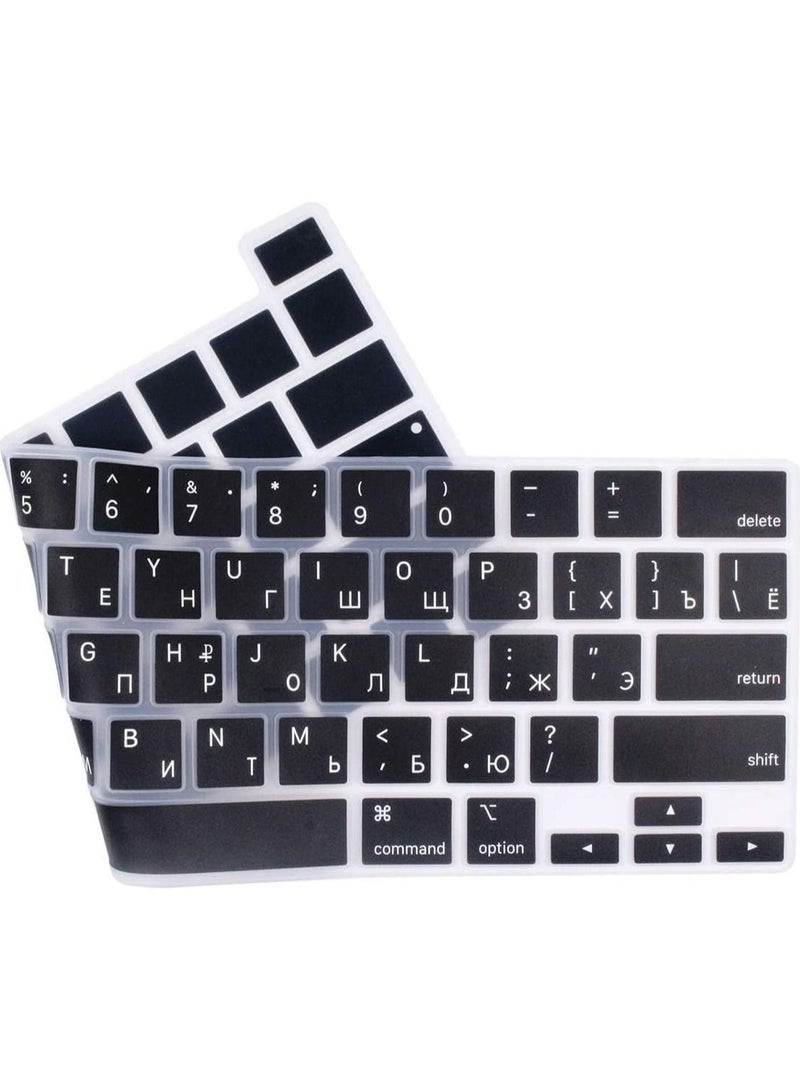 AMM Russian Language Silicone Keyboard Cover Skin Protector Compatible with 2019 Newest MacBook Pro 16 inch with Retina Display Model A2141 (Black) - Image 5