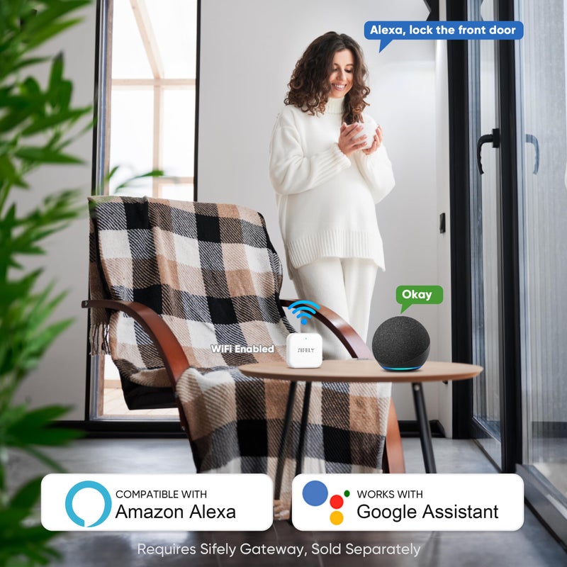 Sifely Fingerprint Smart Door Lock with Handle & Keypad Ã¢â‚¬â€œ No More Lost Keys, Keyless Entry & Remote Access for Home, Kids, Airbnb & Rental Property, DIY Install, Alexa & Google Compatible - Image 5