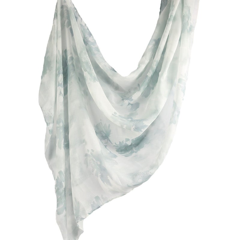 Best-Selling Watercolor Tie-Dye Cotton Scarf - Satin Polyester Long Wrap, Turkish Headscarf
