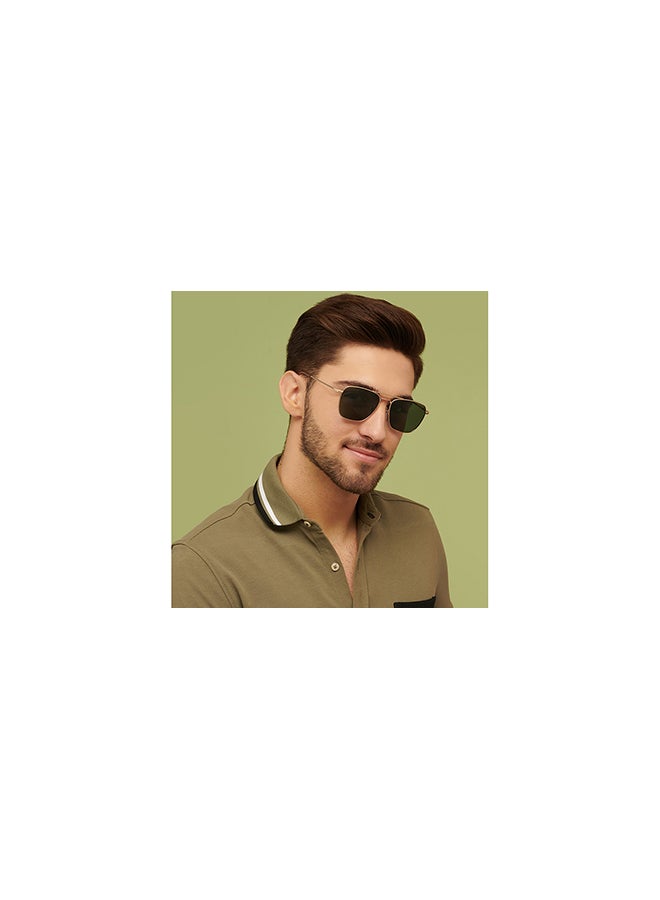VINCENT CHASE Unisex Vintage Full Rim Square Shape Polarized & UV Protected Sunglasses VC S13830 - Lens Size: 57mm - Gold - Image 4