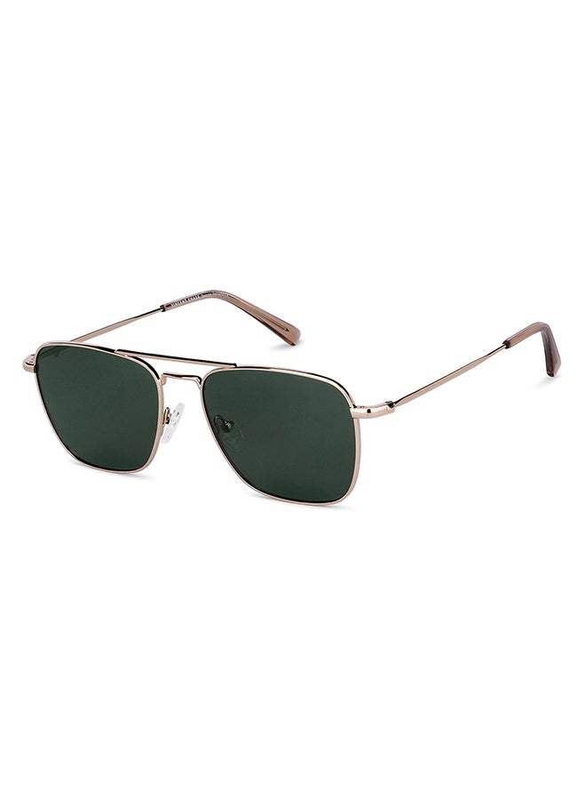 VINCENT CHASE Unisex Vintage Full Rim Square Shape Polarized & UV Protected Sunglasses VC S13830 - Lens Size: 57mm - Gold - Image 2