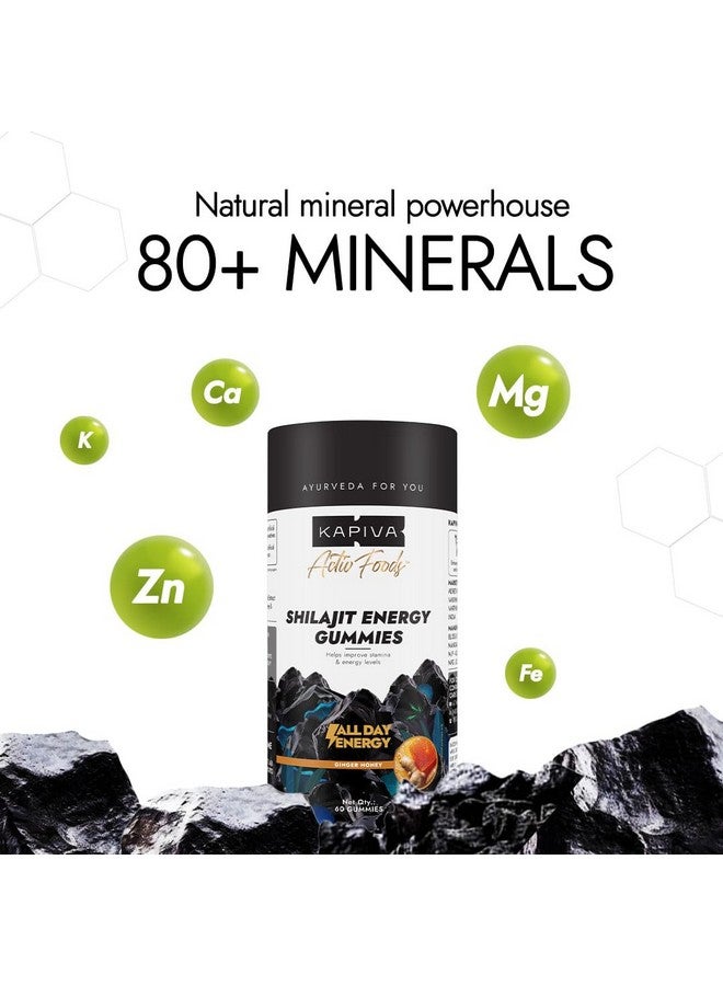 Kapiva كابيفا هيمالايا شيلجيت/شيلاجيت جومي | 225 ملغ شيلجيت/جومي | نكهة زنجبيل بالعسل | جومي معتمد من NABL | يعزز مستويات الطاقة، التحمل والقدرة على التحمل | بدون سكر مضاف | خالي من الجيلاتين | 60 جومي - Image 5