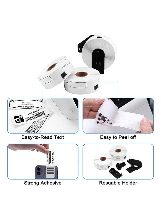12 Rolls Replace Brother Ql800 Address Label Dk1201 (1.1 X 3.5) For Ql810W Ql710W Label Printer Diecut 29Mm X 90Mm Dk Label Barcode & All Purpose Label 1 Frame