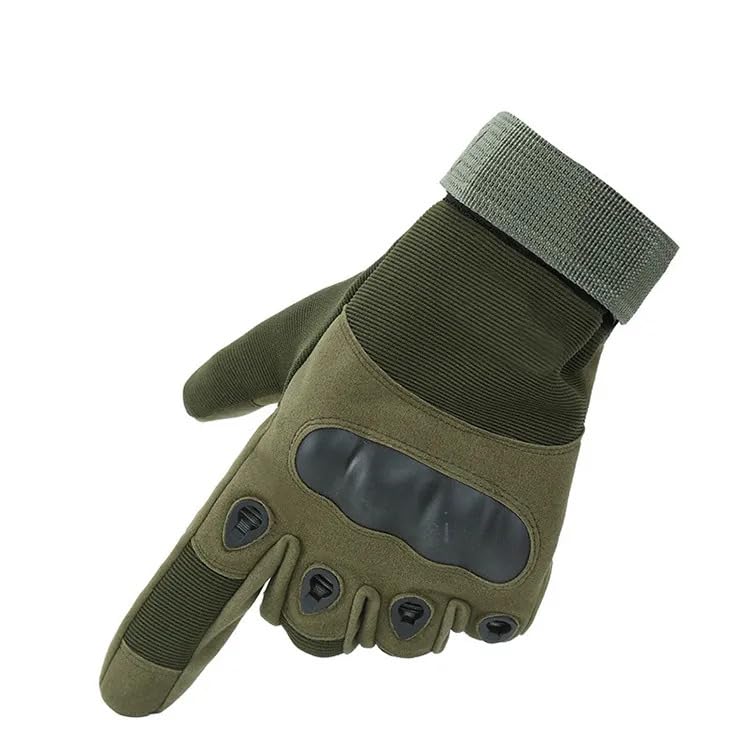 ketmart Nylon Tactical Full Finger Gloves for Sports, Hard Knuckle,Hiking,Cyclling,Travelling,Camping,Outdoor,Boxing, Motorcycle Riding and Winter use Arm Shooting Gym Glove (Color-Green) - Image 1