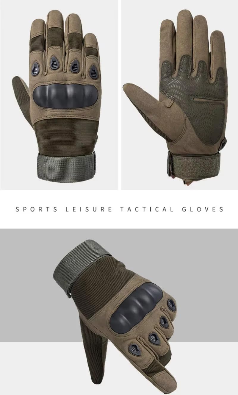ketmart Nylon Tactical Full Finger Gloves for Sports, Hard Knuckle,Hiking,Cyclling,Travelling,Camping,Outdoor,Boxing, Motorcycle Riding and Winter use Arm Shooting Gym Glove (Color-Green) - Image 4