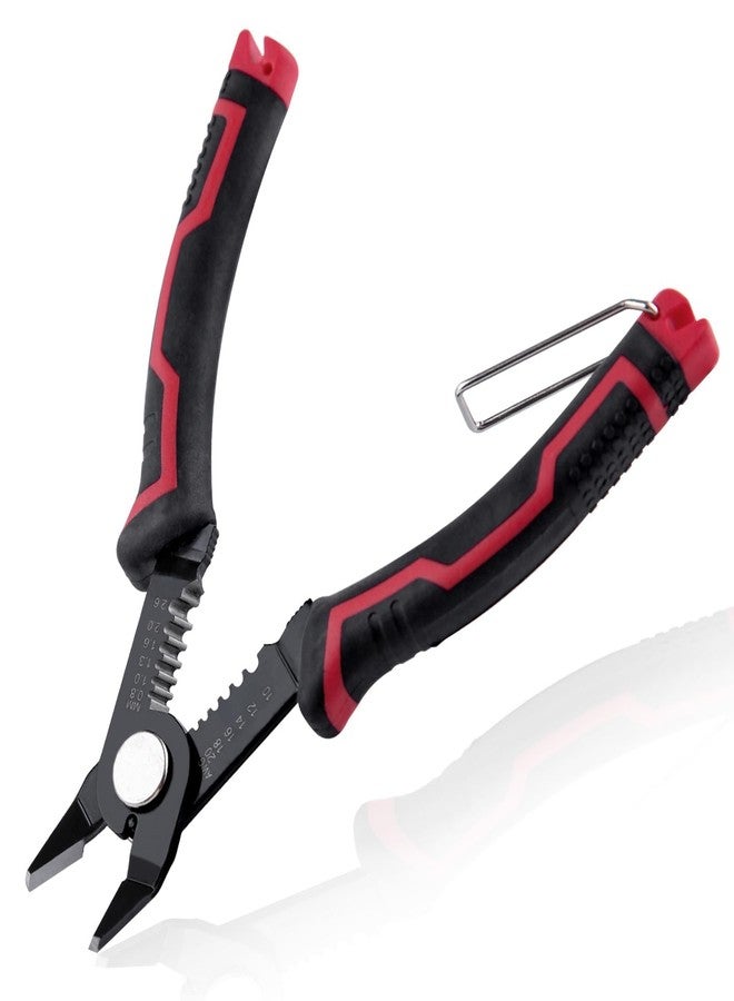 LEONTOOL قواطع أسلاك 6 بوصات كماشة مسطحة مع تجريد إضافي، أداة تجريد أسلاك 10-20 AWG قواطع قطرية كماشة قطع جانبية مع قفل أمان للإلكترونيات والمجوهرات والطباعة ثلاثية الأبعاد والحرف اليدوية - Image 1