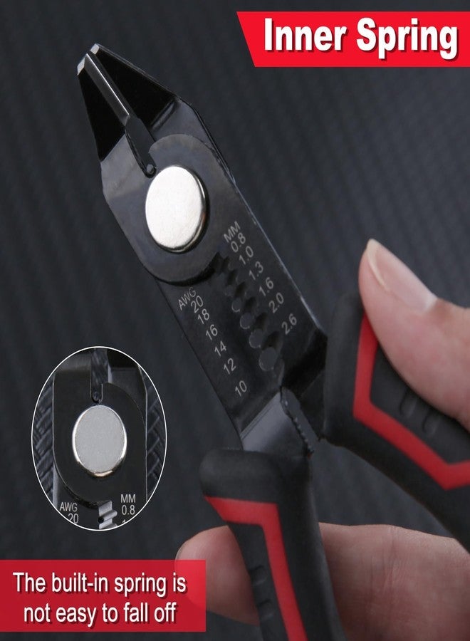 LEONTOOL قواطع أسلاك 6 بوصات كماشة مسطحة مع تجريد إضافي، أداة تجريد أسلاك 10-20 AWG قواطع قطرية كماشة قطع جانبية مع قفل أمان للإلكترونيات والمجوهرات والطباعة ثلاثية الأبعاد والحرف اليدوية - Image 4