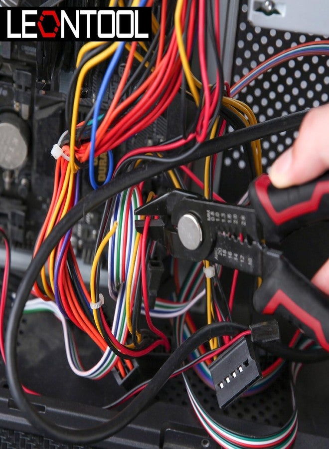 LEONTOOL قواطع أسلاك 6 بوصات كماشة مسطحة مع تجريد إضافي، أداة تجريد أسلاك 10-20 AWG قواطع قطرية كماشة قطع جانبية مع قفل أمان للإلكترونيات والمجوهرات والطباعة ثلاثية الأبعاد والحرف اليدوية - Image 2