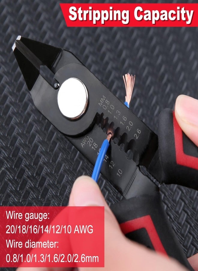 LEONTOOL قواطع أسلاك 6 بوصات كماشة مسطحة مع تجريد إضافي، أداة تجريد أسلاك 10-20 AWG قواطع قطرية كماشة قطع جانبية مع قفل أمان للإلكترونيات والمجوهرات والطباعة ثلاثية الأبعاد والحرف اليدوية - Image 3