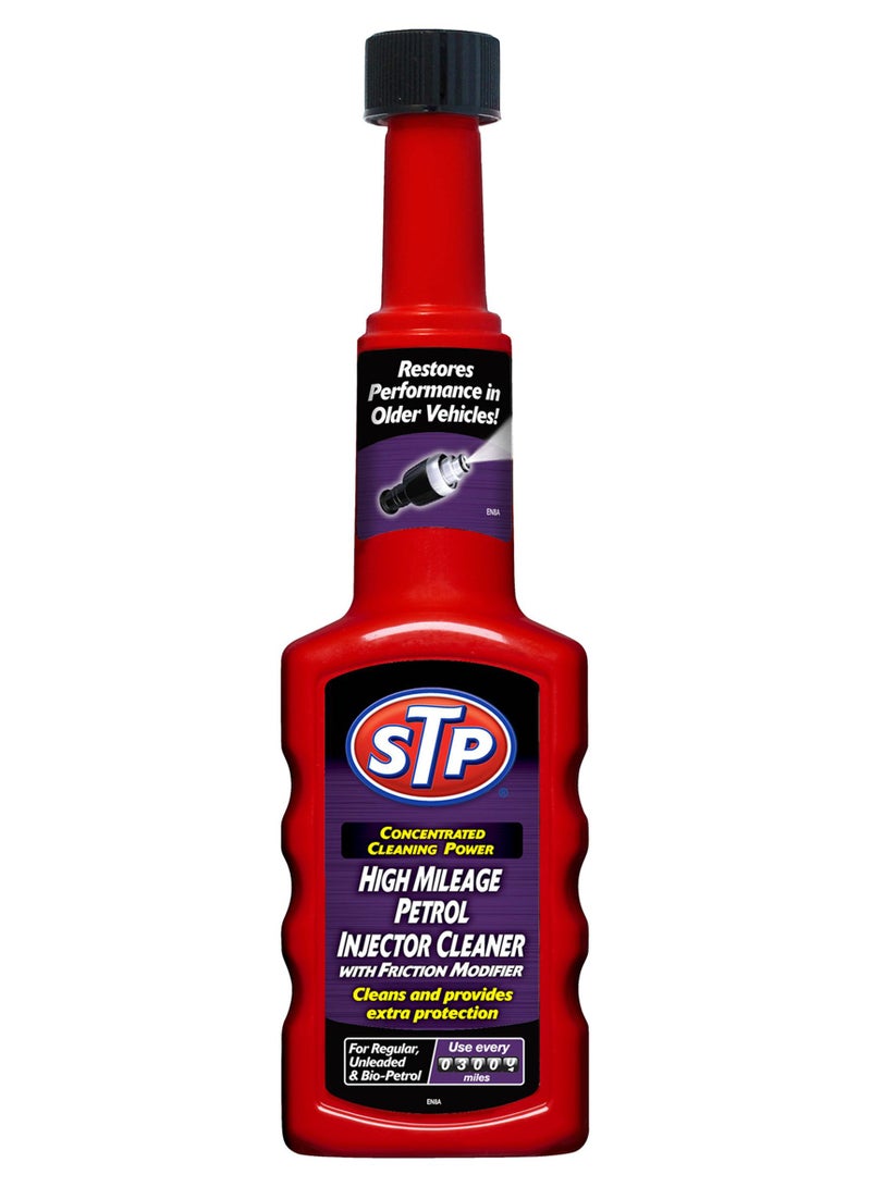 STP High Mileage Petrol Injector Cleaner 200Ml, Concentrated Cleaning Power, For Regular, Unleaded, And Bio-Petrol, 1 Piece - Image 1