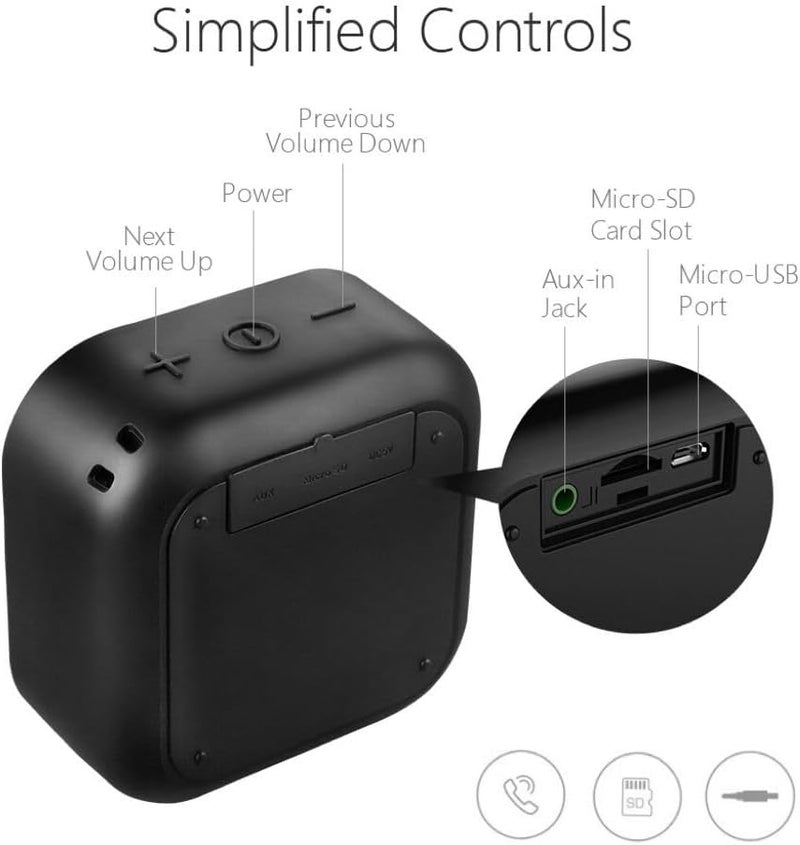 MIFA Bluetooth Speakers, MIFA A1 Portable Wireless Soundbox, IP56 Dustproof Waterproof, 12-Hour Playtime, Built-in Mic, TF Card Slot, Loud DSP Sound Enhanced Bass, Woven Fabric Black - Image 1