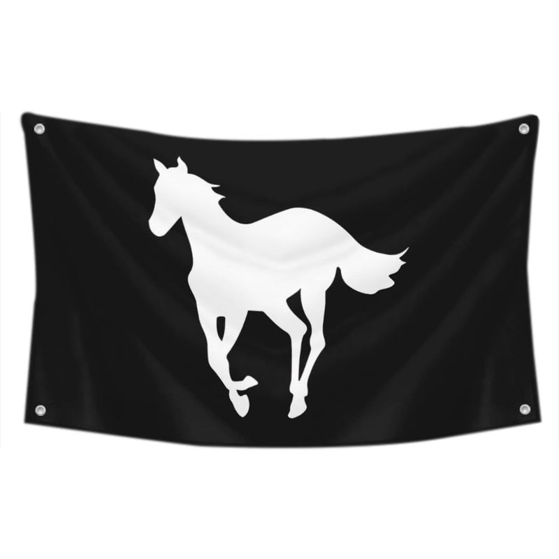 2but White Pony Flag Alternative metal band Banner Tapestry College Decor 3x5 Feet Indoor Outdoor Poster Black - Image 2