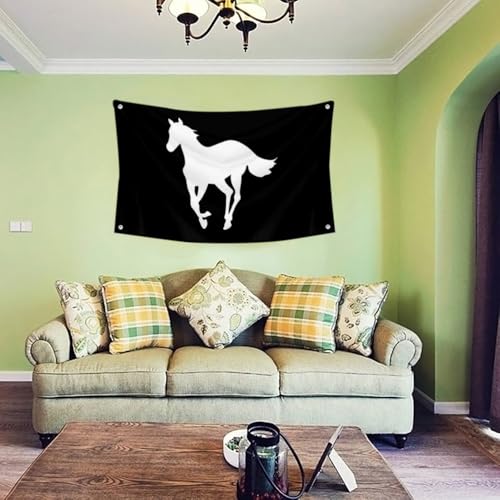 2but White Pony Flag Alternative metal band Banner Tapestry College Decor 3x5 Feet Indoor Outdoor Poster Black - Image 3